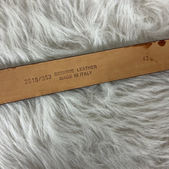 Michael Toschi Brown Leather Belt Black Perforated Rubber Section 42 - Picture 9 of 9